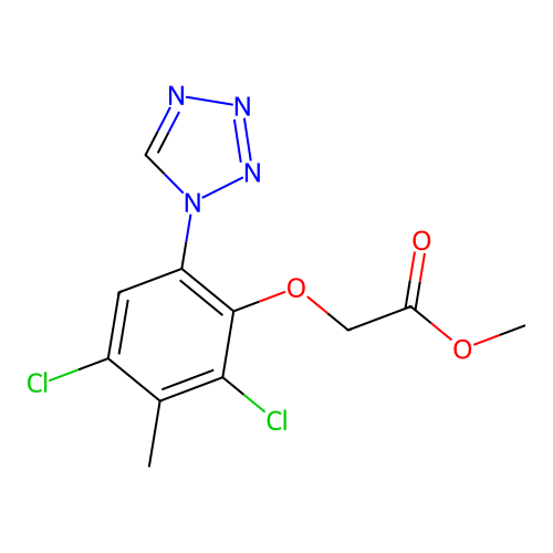 Methyl 2-[2,4-dichloro-3-methyl-6-(tetrazol-1-yl)phenoxy]acetate structure