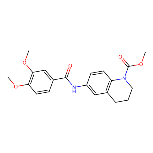 methyl 6-[(3,4-dimethoxybenzoyl)amino]-3,4-dihydro-1(2H)-quinolinecarboxylate structure