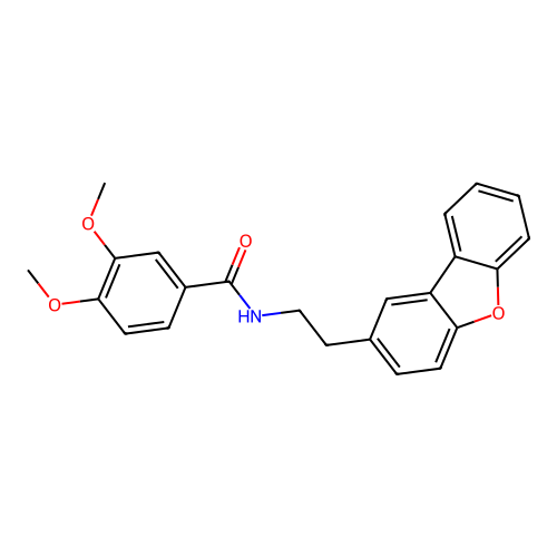 N-(2-dibenzofuran-2-ylethyl)-3,4-dimethoxybenzamide structure