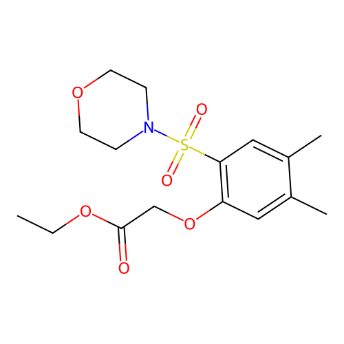 Ethyl [4,5-dimethyl-2-(morpholin-4-ylsulfonyl)phenoxy]acetate structure