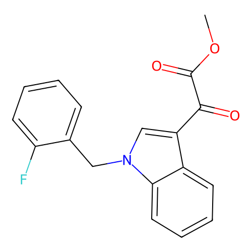Methyl 2-[1-[(2-fluorophenyl)methyl]indol-3-yl]-2-oxoacetate structure