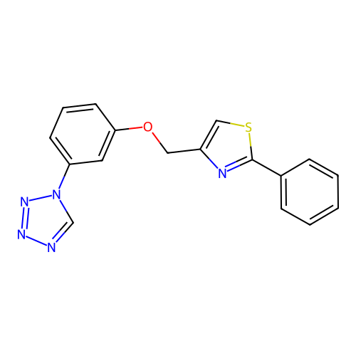 2-Phenyl-4-[[3-(tetrazol-1-yl)phenoxy]methyl]-1,3-thiazole structure
