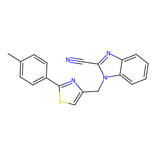 1-[[2-(4-Methylphenyl)-1,3-thiazol-4-yl]methyl]benzimidazole-2-carbonitrile structure