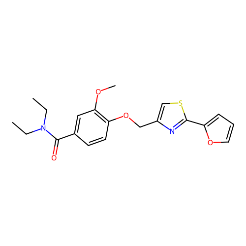 N,N-diethyl-4-{[2-(2-furyl)-1,3-thiazol-4-yl]methoxy}-3-methoxybenzamide structure