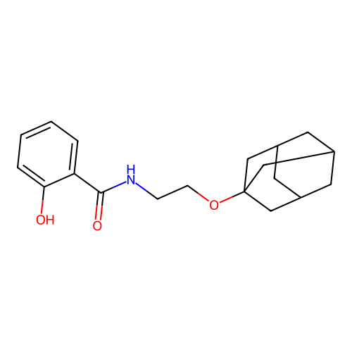 N-[2-(1-adamantyloxy)ethyl]-2-hydroxybenzamide structure