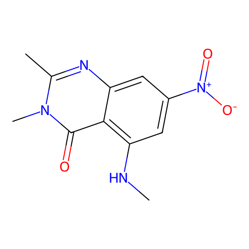 2,3-dimethyl-5-(methylamino)-7-nitroquinazolin-4(3H)-one structure