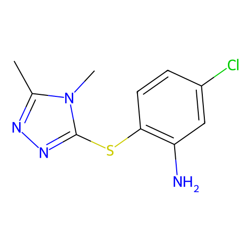 {5-chloro-2-[(4,5-dimethyl-4H-1,2,4-triazol-3-yl)thio]phenyl}amine structure