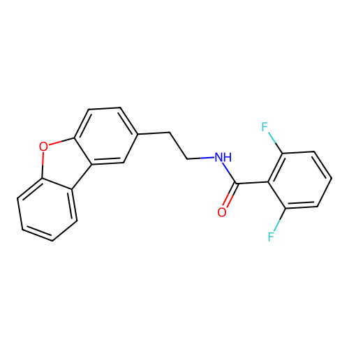 N-[2-(2-Dibenzofuranyl)ethyl]-2,6-difluorobenzamide structure