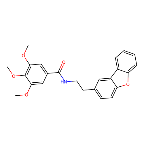 N-(2-dibenzo[b,d]furan-2-ylethyl)-3,4,5-trimethoxybenzamide structure