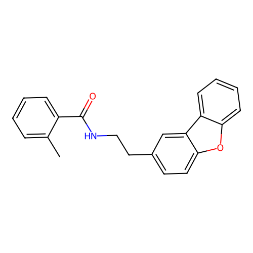 N-(2-dibenzofuran-2-ylethyl)-2-methylbenzamide structure