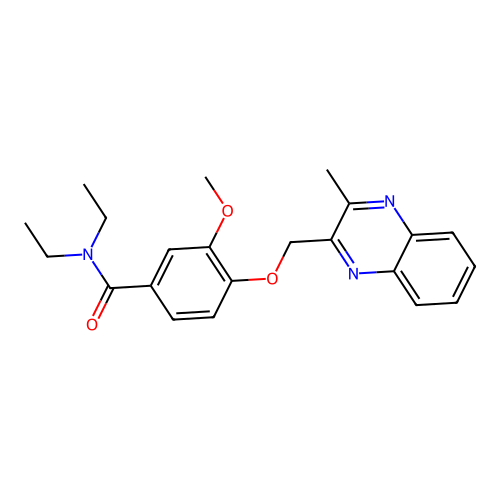 N,N-diethyl-3-methoxy-4-[(3-methylquinoxalin-2-yl)methoxy]benzamide structure
