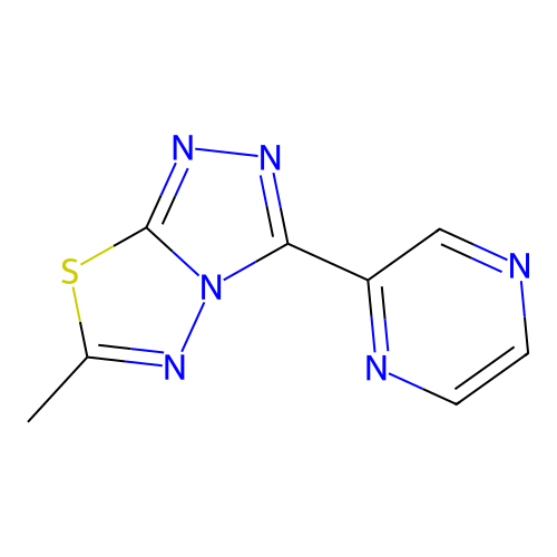 6-Methyl-3-(pyrazin-2-yl)[1,2,4]triazolo[3,4-b][1,3,4]thiadiazole structure