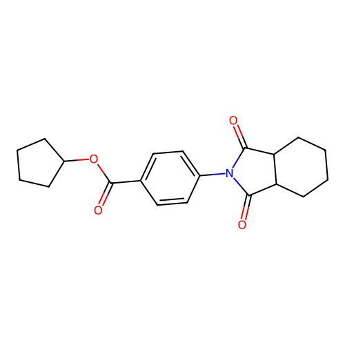cyclopentyl 4-(1,3-dioxooctahydro-2H-isoindol-2-yl)benzoate structure