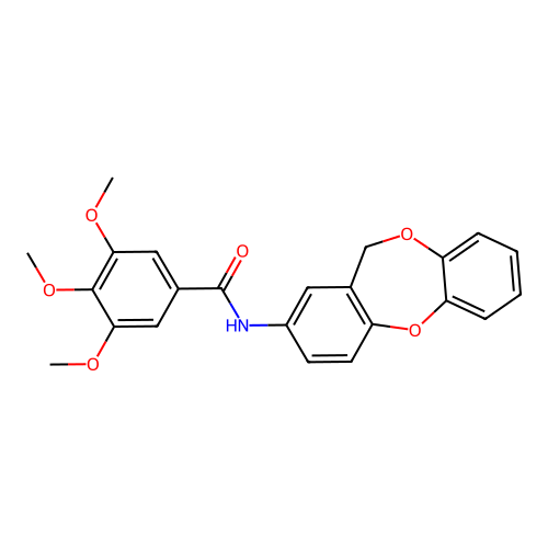 N-(11H-dibenzo[b,e][1,4]dioxepin-2-yl)-3,4,5-trimethoxybenzamide structure