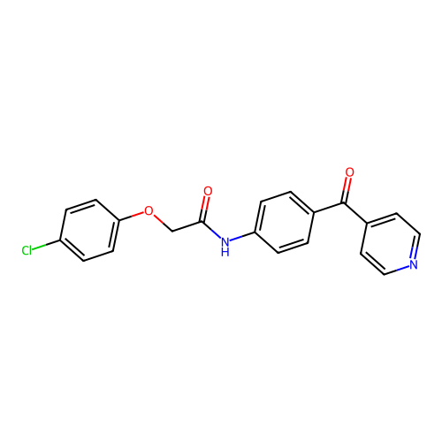 2-(4-chlorophenoxy)-N-(4-isonicotinoylphenyl)acetamide structure
