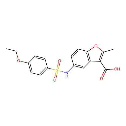 5-{[(4-Ethoxyphenyl)sulfonyl]amino}-2-methyl-1-benzofuran-3-carboxylic acid structure