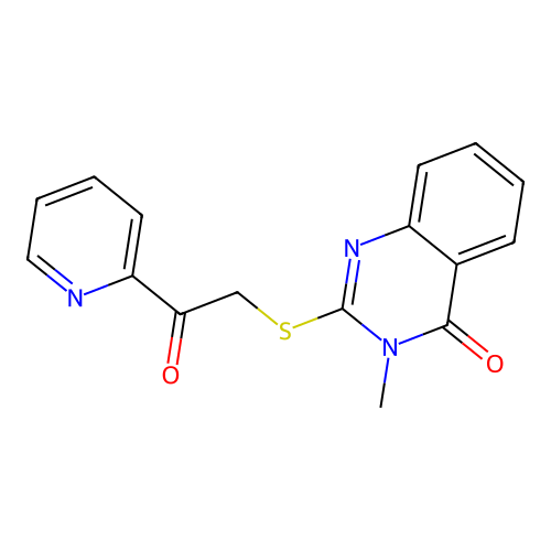 3-Methyl-2-(2-oxo-2-pyridin-2-ylethyl)sulfanylquinazolin-4-one structure