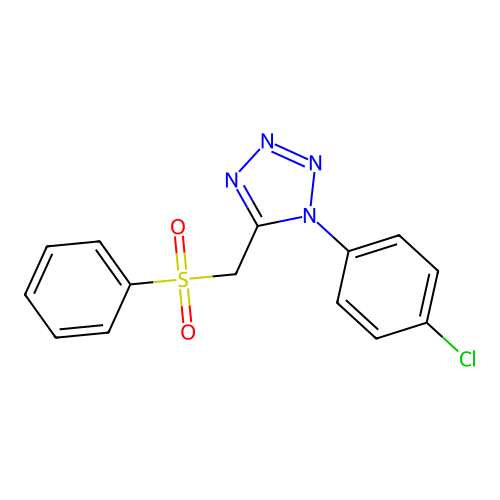 1-(4-chlorophenyl)-5-[(phenylsulfonyl)methyl]-1H-tetrazole structure
