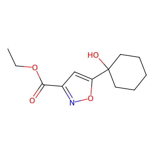 Ethyl 5-(1-hydroxycyclohexyl)-1,2-oxazole-3-carboxylate structure