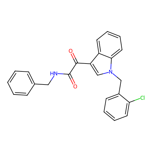 1-[(2-Chlorophenyl)methyl]-alpha-oxo-N-(phenylmethyl)-1H-indole-3-acetamide structure