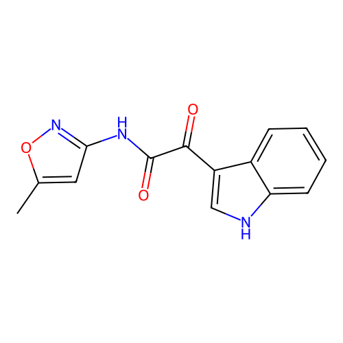 2-(1H-Indol-3-yl)-N-(5-methylisoxazol-3-yl)-2-oxoacetamide structure
