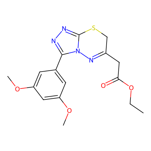 ethyl 2-[3-(3,5-dimethoxyphenyl)-7H-[1,2,4]triazolo[3,4-b][1,3,4]thiadiazin-6-yl]acetate structure