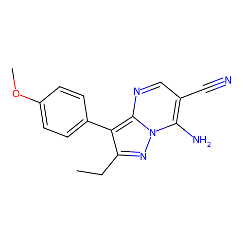 7-Amino-2-ethyl-3-(4-methoxyphenyl)pyrazolo[1,5-a]pyrimidine-6-carbonitrile structure