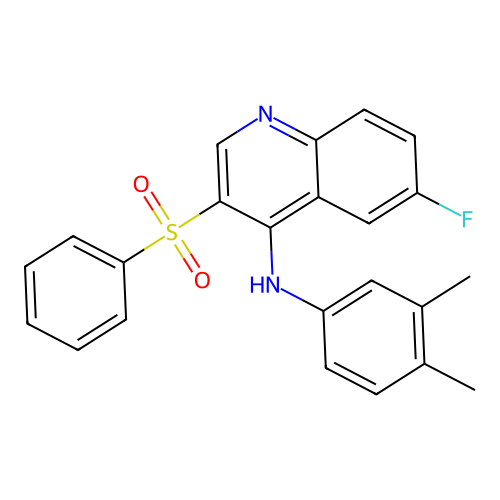 3-(benzenesulfonyl)-N-(3,4-dimethylphenyl)-6-fluoroquinolin-4-amine structure