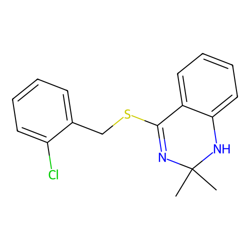 4-{[(2-Chlorophenyl)methyl]sulfanyl}-2,2-dimethyl-1,2-dihydroquinazoline structure