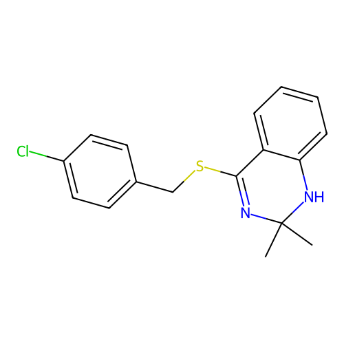 4-[(4-chlorophenyl)methylsulfanyl]-2,2-dimethyl-1H-quinazoline structure