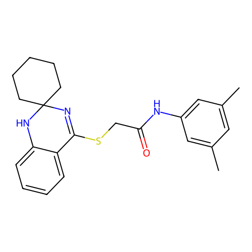 N-(3,5-dimethylphenyl)-2-{1'H-spiro[cyclohexane-1,2'-quinazoline]sulfanyl}acetamide structure