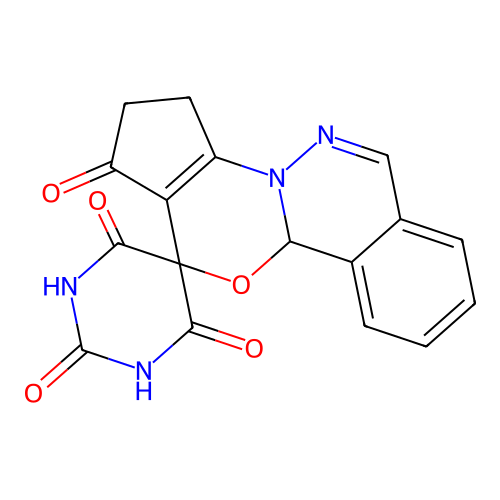 2,3-Dihydro-1H,2'H,10bH-spiro[cyclopenta[4,5][1,3]oxazino[2,3-a]phthalazine-12,5'-pyrimidine]-1,2',4',6'(1'H,3'H)-tetrone structure
