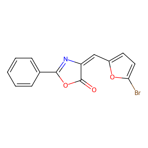 5(4H)-Oxazolone, 4-[(5-bromo-2-furanyl)methylene]-2-phenyl- structure