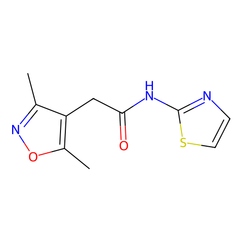 2-(3,5-dimethyl-1,2-oxazol-4-yl)-N-(1,3-thiazol-2-yl)acetamide structure