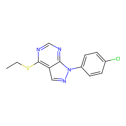 1-(4-Chlorophenyl)-4-ethylsulfanylpyrazolo[3,4-d]pyrimidine structure