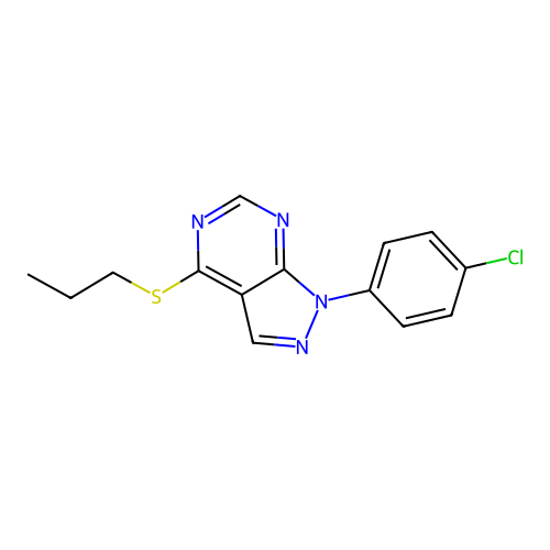 1-(4-Chlorophenyl)-4-propylsulfanylpyrazolo[3,4-d]pyrimidine structure