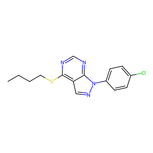 4-Butylsulfanyl-1-(4-chlorophenyl)pyrazolo[3,4-d]pyrimidine structure