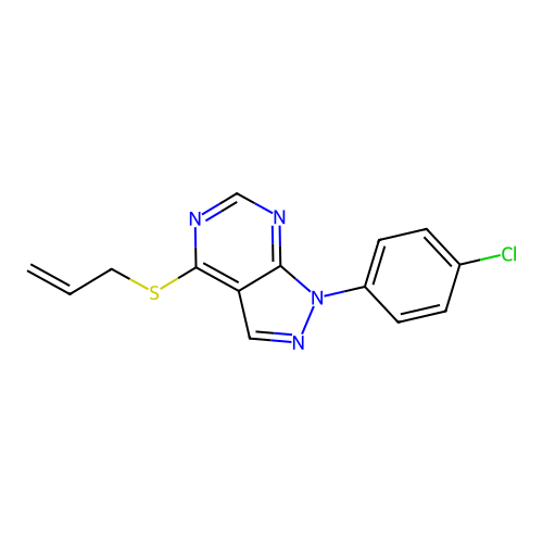 1-(4-Chlorophenyl)-4-prop-2-enylsulfanylpyrazolo[3,4-d]pyrimidine structure