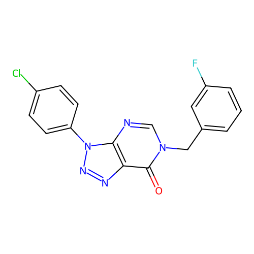 3-(4-Chlorophenyl)-6-[(3-fluorophenyl)methyl]triazolo[4,5-d]pyrimidin-7-one structure