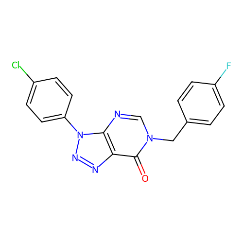 3-(4-Chlorophenyl)-6-[(4-fluorophenyl)methyl]triazolo[4,5-d]pyrimidin-7-one structure