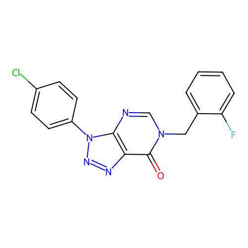 3-(4-Chlorophenyl)-6-[(2-fluorophenyl)methyl]triazolo[4,5-d]pyrimidin-7-one structure