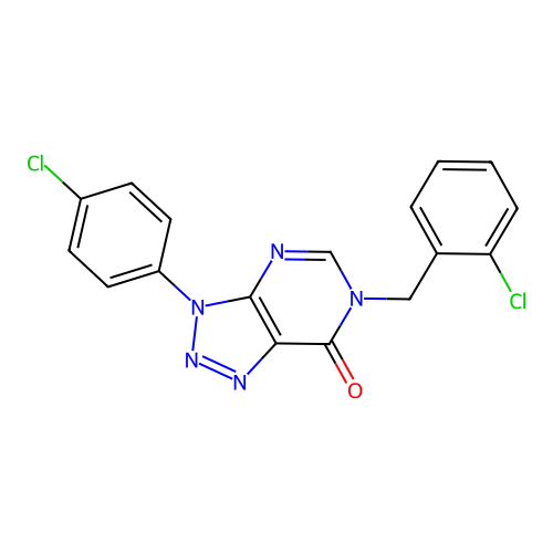 3-(4-Chlorophenyl)-6-[(2-chlorophenyl)methyl]triazolo[4,5-d]pyrimidin-7-one structure