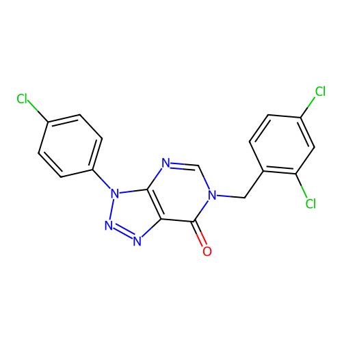 3-(4-Chlorophenyl)-6-[(2,4-dichlorophenyl)methyl]triazolo[4,5-d]pyrimidin-7-one structure