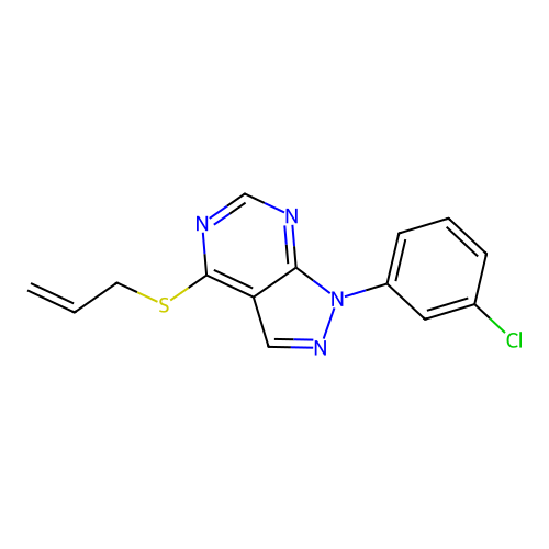 1-(3-Chlorophenyl)-4-prop-2-enylsulfanylpyrazolo[3,4-d]pyrimidine structure