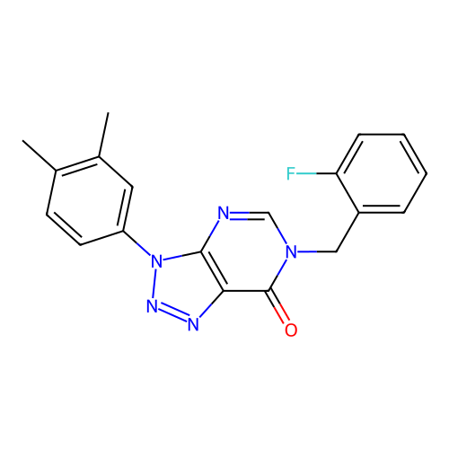 3-(3,4-Dimethylphenyl)-6-[(2-fluorophenyl)methyl]triazolo[4,5-d]pyrimidin-7-one structure