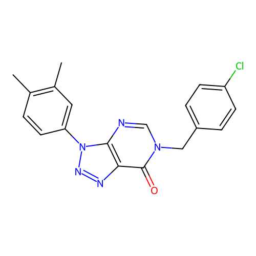 6-[(4-Chlorophenyl)methyl]-3-(3,4-dimethylphenyl)triazolo[4,5-d]pyrimidin-7-one structure