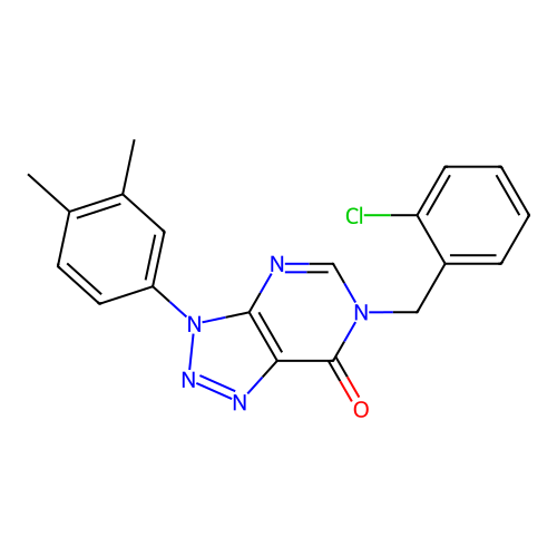 6-[(2-Chlorophenyl)methyl]-3-(3,4-dimethylphenyl)triazolo[4,5-d]pyrimidin-7-one structure