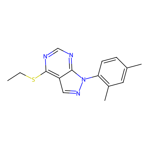 1-(2,4-Dimethylphenyl)-4-ethylsulfanylpyrazolo[5,4-d]pyrimidine structure