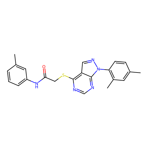 2-{[1-(2,4-dimethylphenyl)-1H-pyrazolo[3,4-d]pyrimidin-4-yl]sulfanyl}-N-(3-methylphenyl)acetamide structure