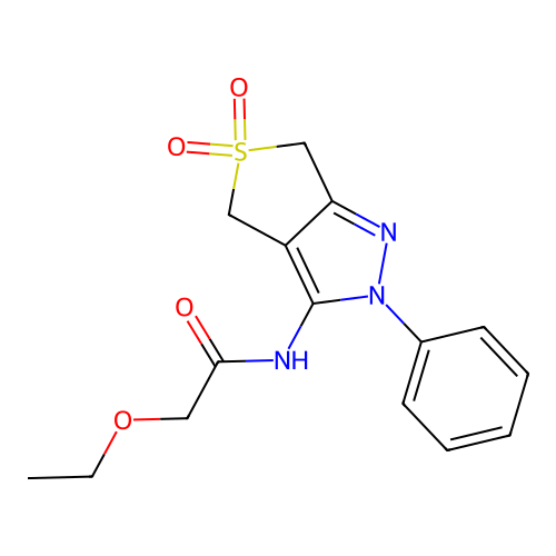 N-(5,5-dioxo-2-phenyl-4,6-dihydrothieno[3,4-c]pyrazol-3-yl)-2-ethoxyacetamide structure